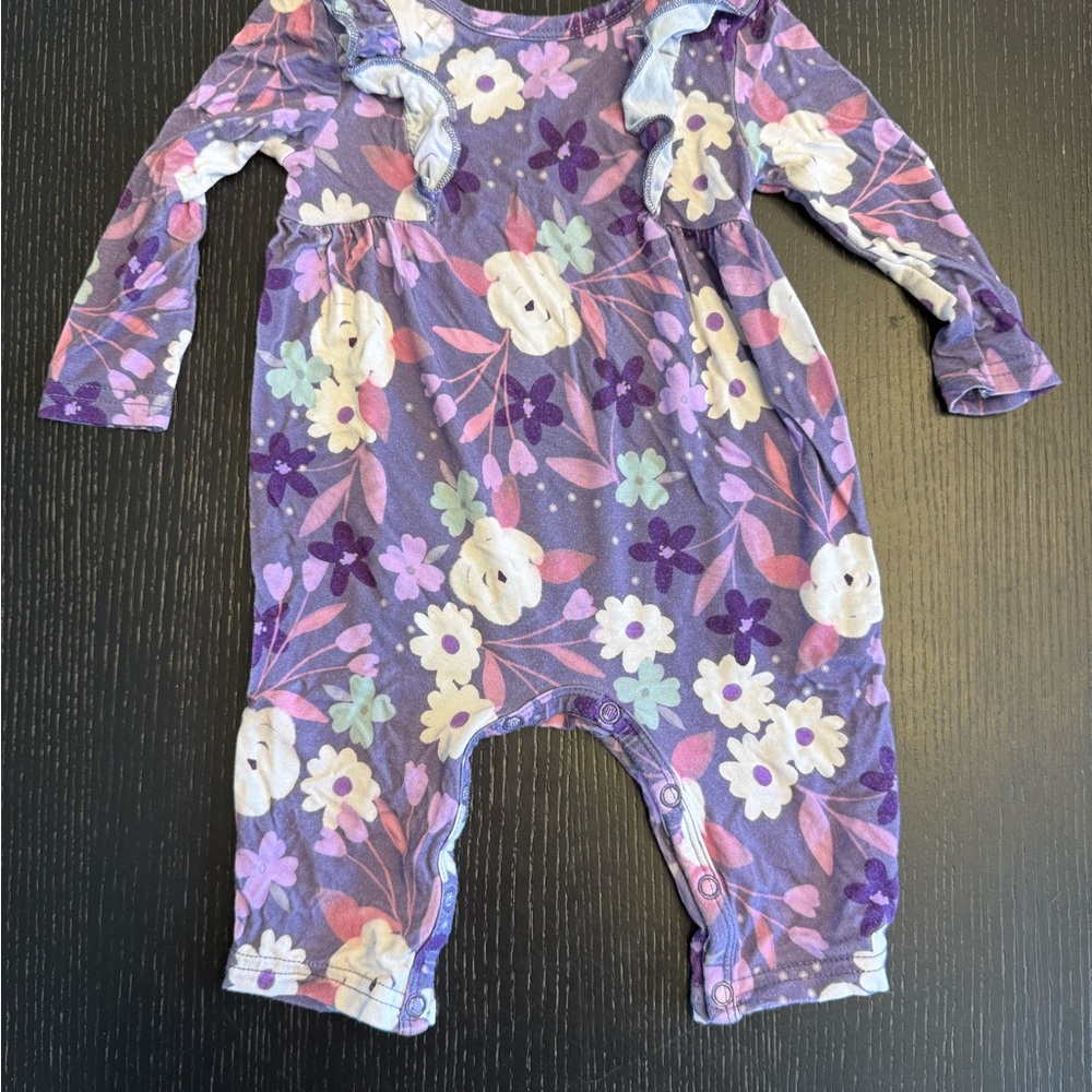Little Sleepies Purple Floral Baby Romper